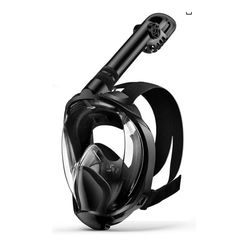 Full Face Snorkel Mask, Snorkeling Gear for Adults Diving Mask Anti Fog Premium Innovative Safety Breathing System, 180 Panoramic Foldable Anti Leak S