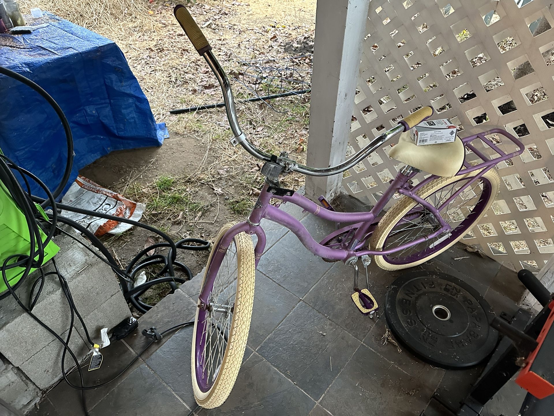 Huffy Bike Bicycle 24" Beach Cruiser Shirt Womans Teen Kids Pink Purple Burning Man Playa