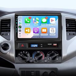 Car Stereo Radio Toyota Tacoma 2005-2015, Wireless CarPlay Android Auto, 9” QLED Touch Screen Head Units, Bluetooth, GPS, Wifi, JBL, Backup Camera