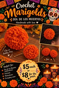 Handmade Crochet Marigolds
