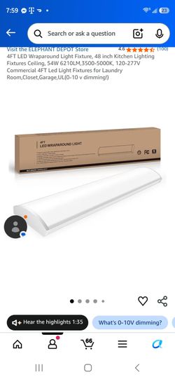 4ft wraparound LED light dimmable