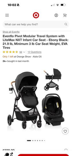 Evenflo Pivot Modular Travel System with LiteMax NXT Infant C