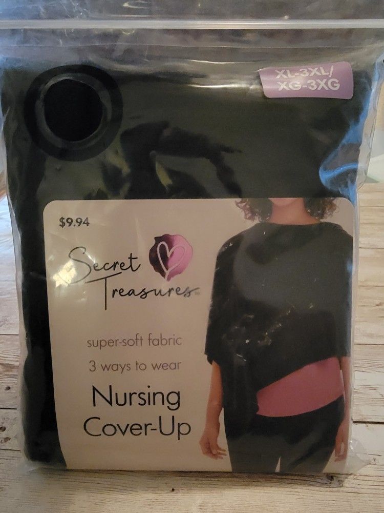 Secret Treasures Maternity Nursing Cover-Up Wrap Fits XL - 3XL (16-22) Black