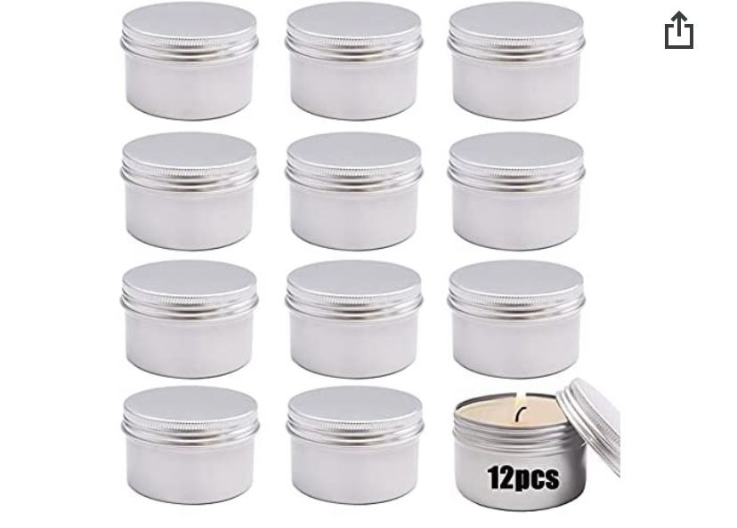 12pcs 4oz/120ml Metal Candle Tins,Aluminum Tin Cans with Screw Lid Containers, Aluminum Screw Top Round Steel Cans for Candle Making,Gift Boxes Spice 