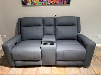 Tatiana Blue Leather 88" 3-Piece sofa and Tatiana Blue Leather 77" 3 piece sofa