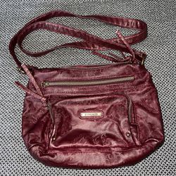 Stone & Co. Maroon Paisley Shoulder Bag, Maroon Purse, Burgundy, Paisley Detail