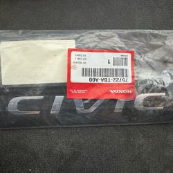 16 21 HONDA CIVIC SEDAN REAR LIFTGATE TRUNK EMBLEM LOGO 75722-TBA-A00 OEM NEW