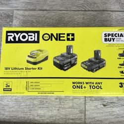 ONE+ 18V Lithium-Ion Starter Kit with 2.0 Ah Battery, 4.0 Ah Battery, and Charger