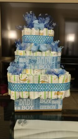 Baby boy diaper cake