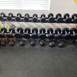 TKO Dumbbell Set 5-50lbs with Rack