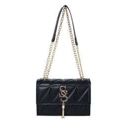 Women's Pu Leather Solid Color Basic Square Flip Cover Shoulder Bag