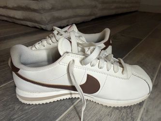 Nike Cortez White Brown Leather Sneakers