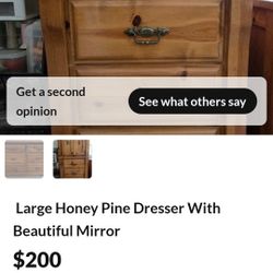 Honey Pine Armoire  That Matches  Honey Pine  Dresser And Mirror