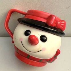 Hard Plastic Snowman Mug Cup Christmas Season Gift