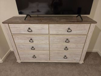 6-Drawer Dresser Whitewash Farmhouse Style