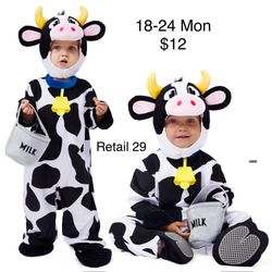 Baby Cow Bull Costume Onesie 18-24 Months / Disfraz de Vaca Toro Bebe
