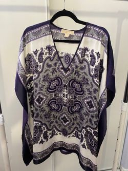 Michael Kors purple/white blouse S/M