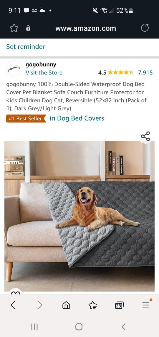 Gogobunny 100% Double-sided Waterproof Dog Couch Cover