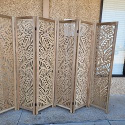 6 panels wood room dividers (96"W×67"H).