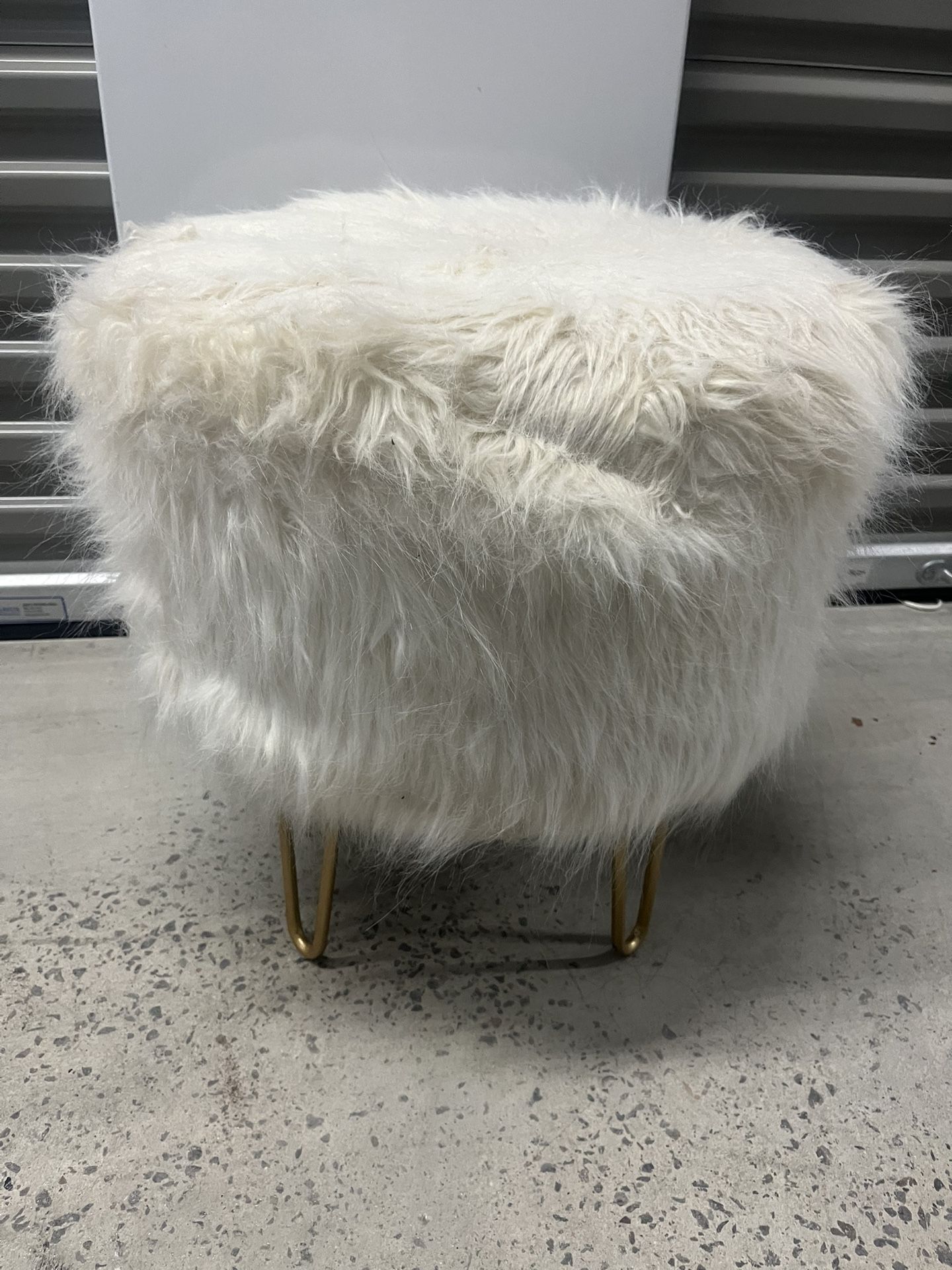 Faux Fur Vanity Stool
