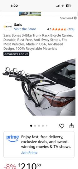 Saris bike rack for car or hatchback vehicle