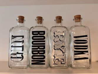 Vintage 1970s Glass Liquor Decanters — Perfect Condition