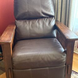 Mission Style Leather Recliner - $100 OBO