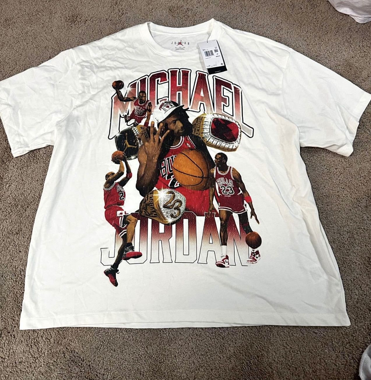 XXL Michael Jordan Championship Cream T-Shirt