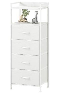 Somdot Tall Dresser for Bedroom with 4 Drawers, Tall Nightstand (N127)