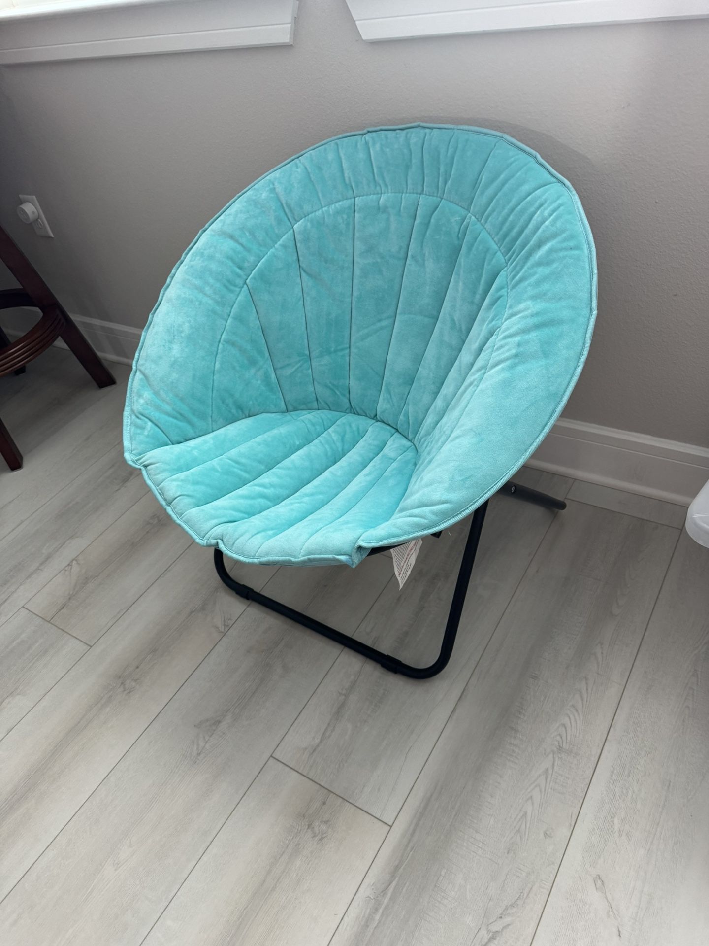 Teal Aqua Folding saucer chair