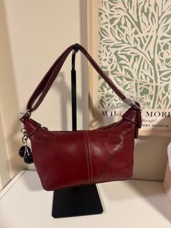 coach red shoulder bag