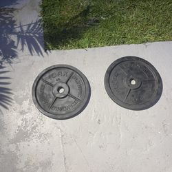 Pair Of 45lb Olympic Weights Total 90 Lbs