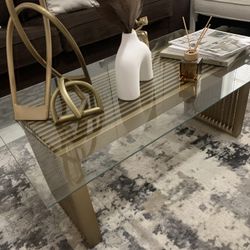 Glass Bench Coffee Table 