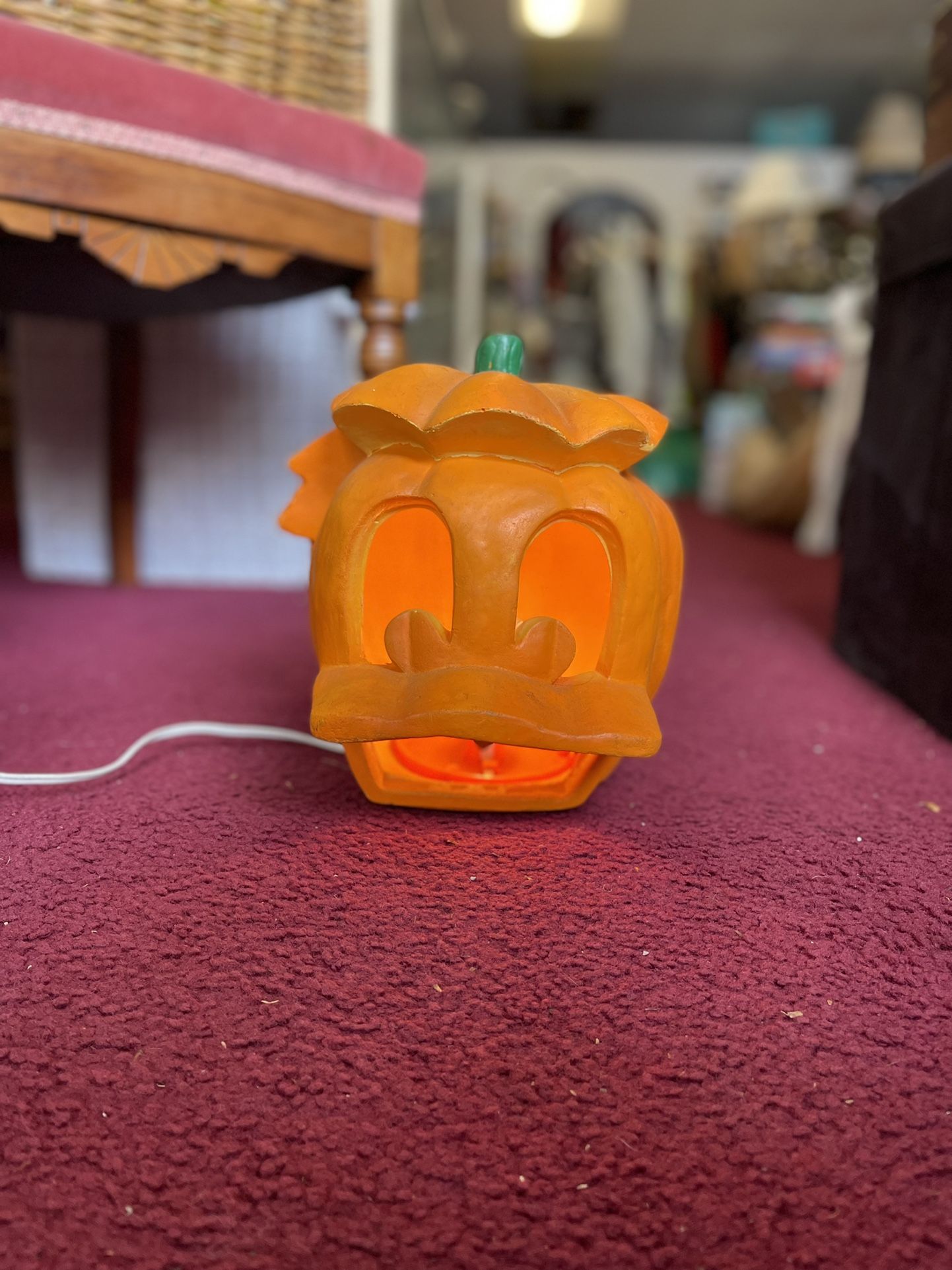 Vintage Disney Donald Duck Pumpkin Halloween Light 