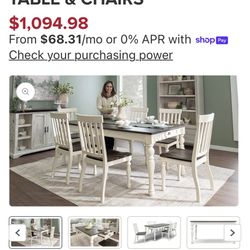Farmhouse Table With 6 Chairs 