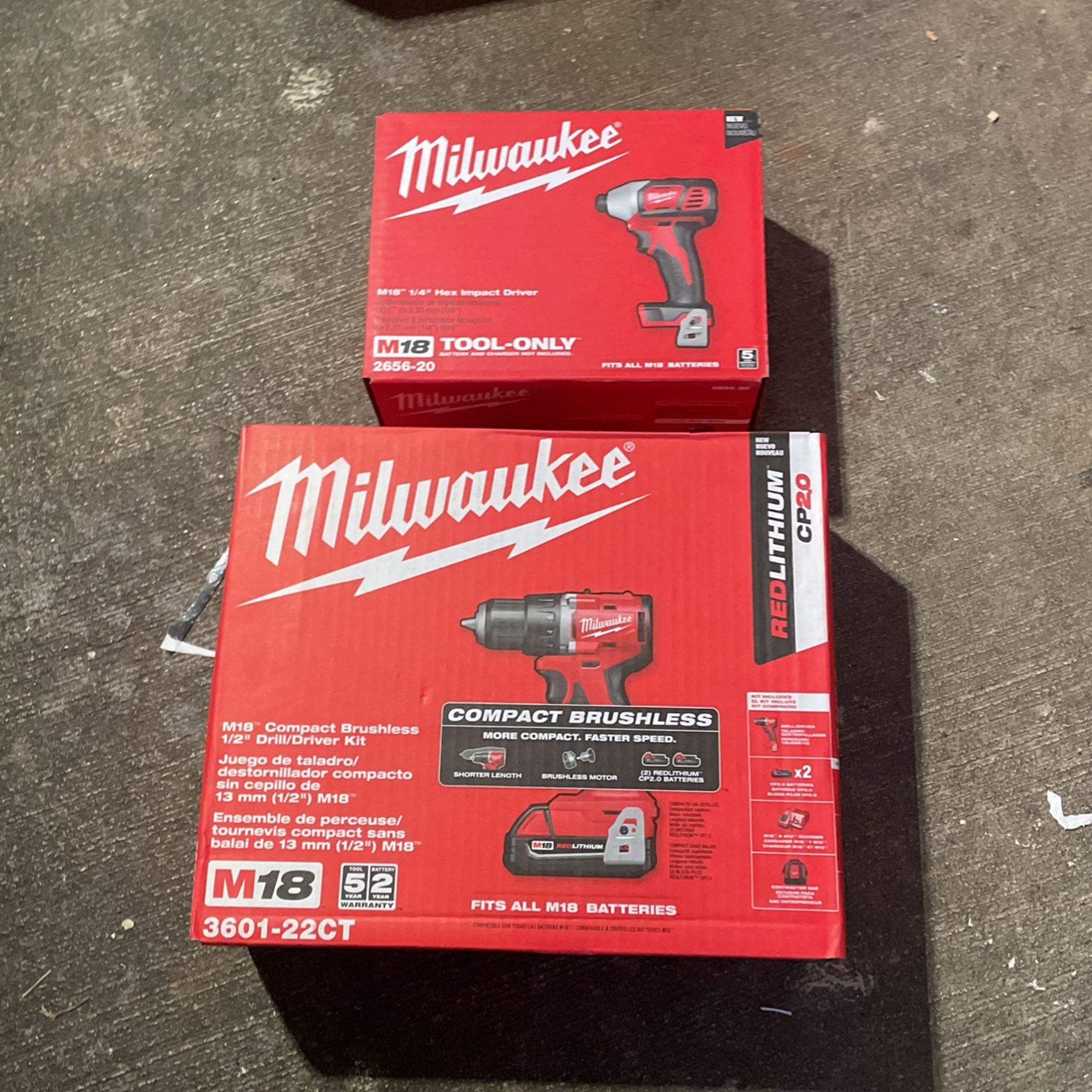 Milwaukee  Drill Driver Kit And. Impact  Driver