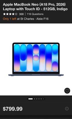 MacBook Neo 512GB w/Touch ID A18 Pro (2026)