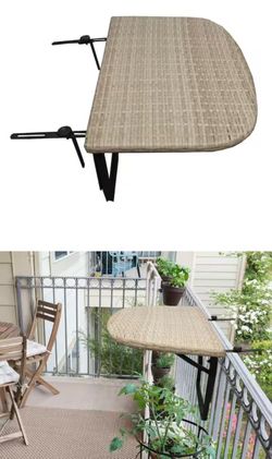 Wicker balcony table top