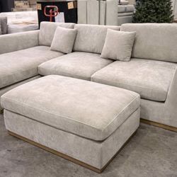 Henredon Caley Reversible Sofa Chaise w/ Ottoman – Brand New in Box