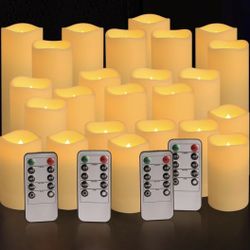 🕯️ YOROXRG Set of 24 Waterproof Outdoor Flameless Candles + 4 Remotes & Timer