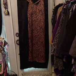 Beautiful Leopard Silk SHEIN Dress With Slits On Both Sides Size Xs