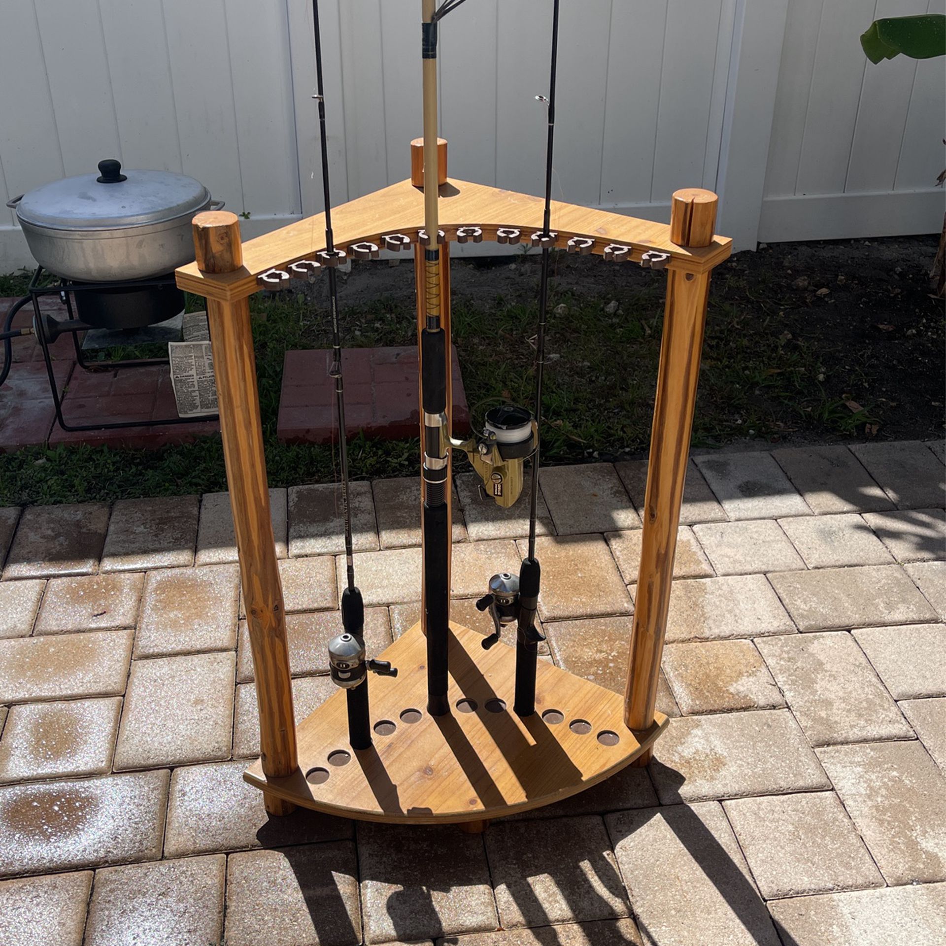 Fishing Rod Stand (with 3 fishing rods)