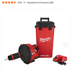 M18 FUEL 18-Volt Lithium-Iron Cordless Plumbing Drain Snake Auger Kit with w/ CABLE DRIVE & 5/16 in. x 35 ft. Cable