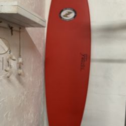 Tortora Surfboard 3 Fins 6feet 7 Red In Color