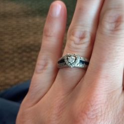 Platinum Ring (Platinum And Silver) Sapphire And Diamond