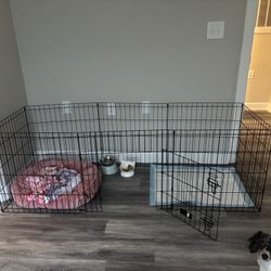 Dog / Pet / Animal  Playpen / Crate / Cage + Pink Bed