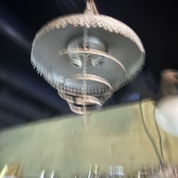 Vintage Chandelier Base. Just Add Crystals Or Beads. Holes Already In Light. 