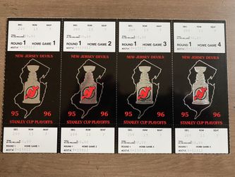 NJ Devils 1995-96 Round One Playoff Tickets