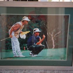 PRO GOLFER DAVIS LOVE III WATER COLORED PRINT