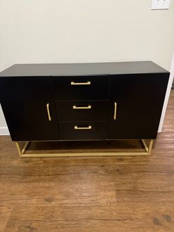 Black with gold frame dresser